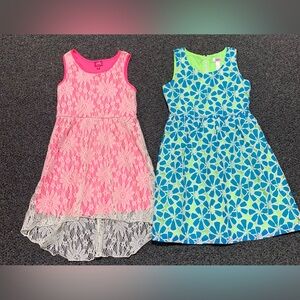 Bundle lot of 4 (see both photos) girls size 12 floral summer dresses